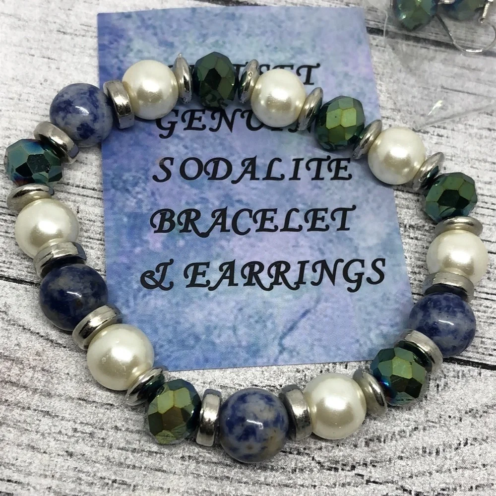 Handcrafted artisan jewelry gift set bracelet and earrings boho free spirit.